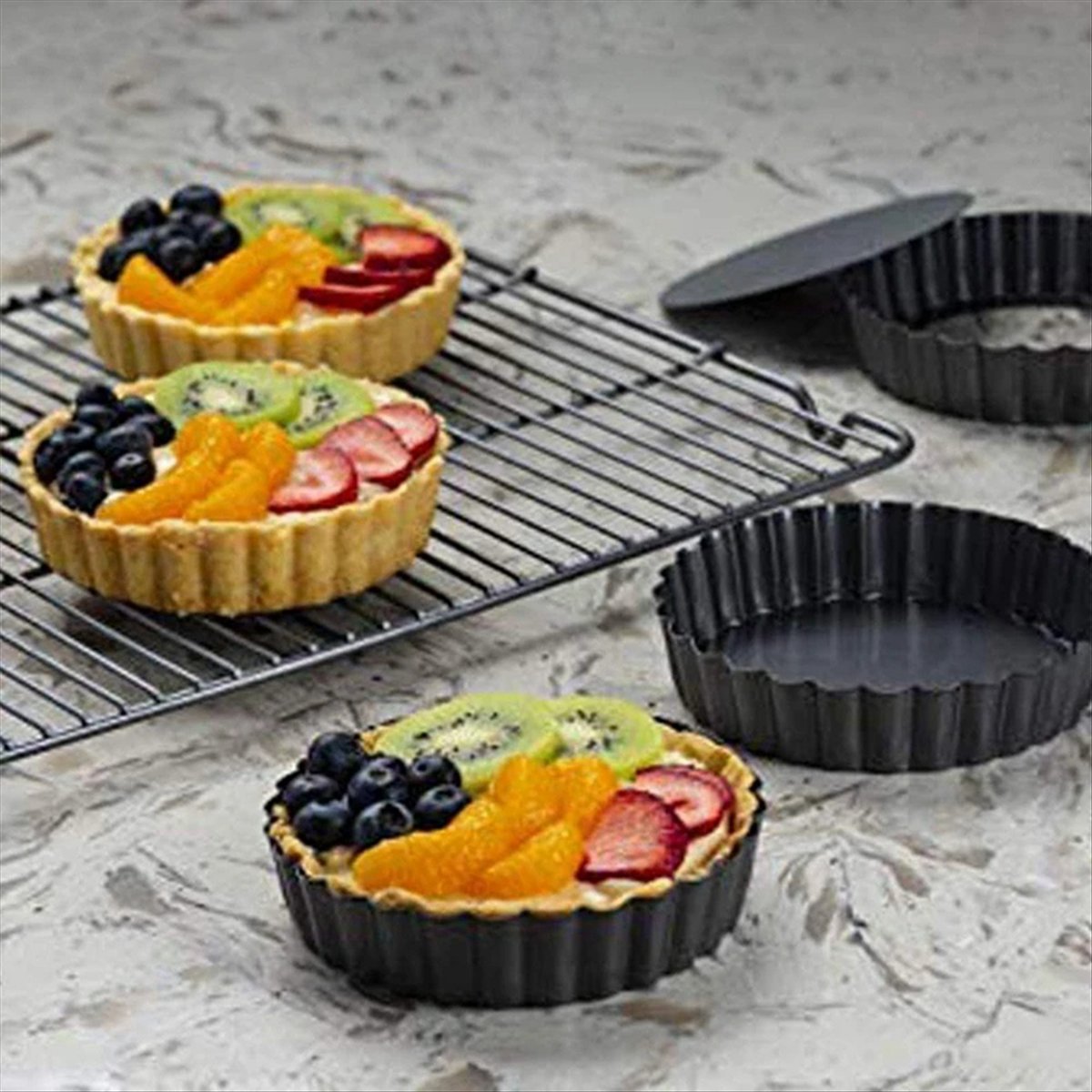 Tart Pan Loose - ABNH 4Pcs 4In/10cm Mini Pie Muffin