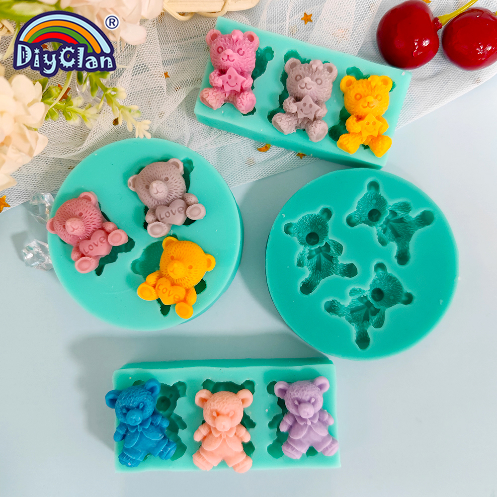 Kitchen Appliances For Baking - Cute Mini Bear Silicone Mold Fondant