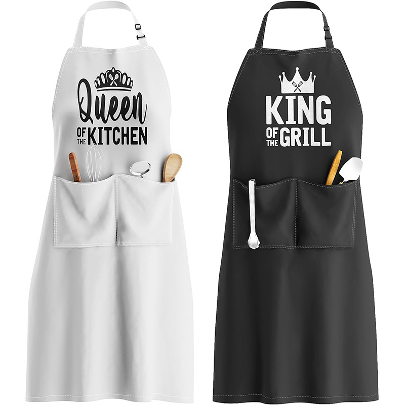 Kitchen Queen - Polyester Neck Adjustable Apron Letter Style