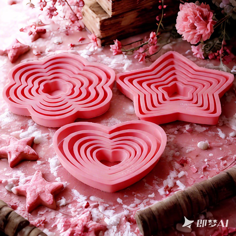 1set/3sets Pink Heart Star Flo - Kitchen Appliances For Baking 评论和价格