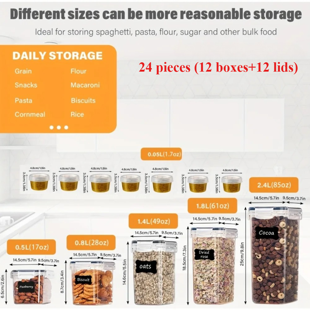 24Pcs Food Storage Containers  - Kitchen Zo 评论和价格