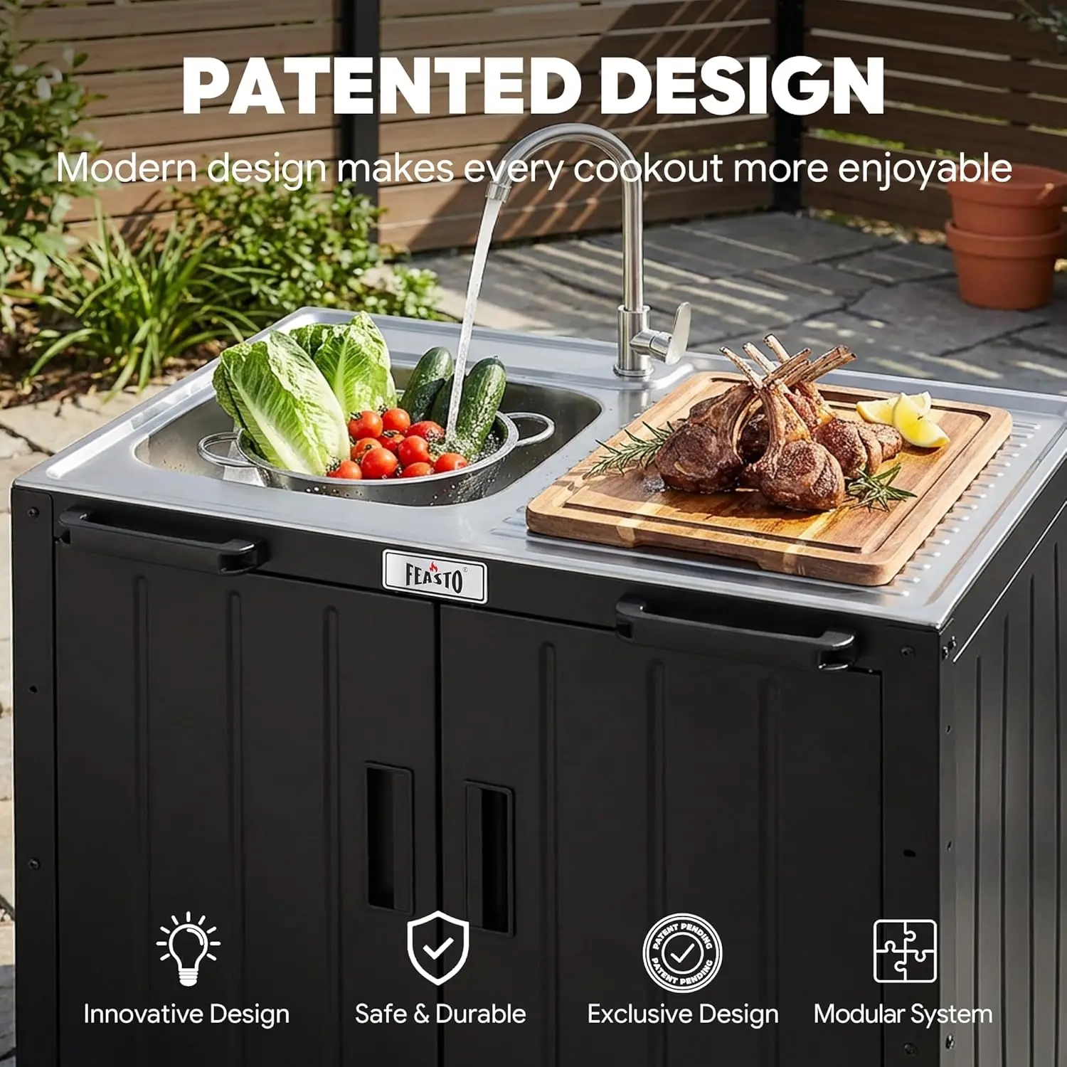 Outdoor Kitchen Island with St - Kitchen Queen 评论和价格