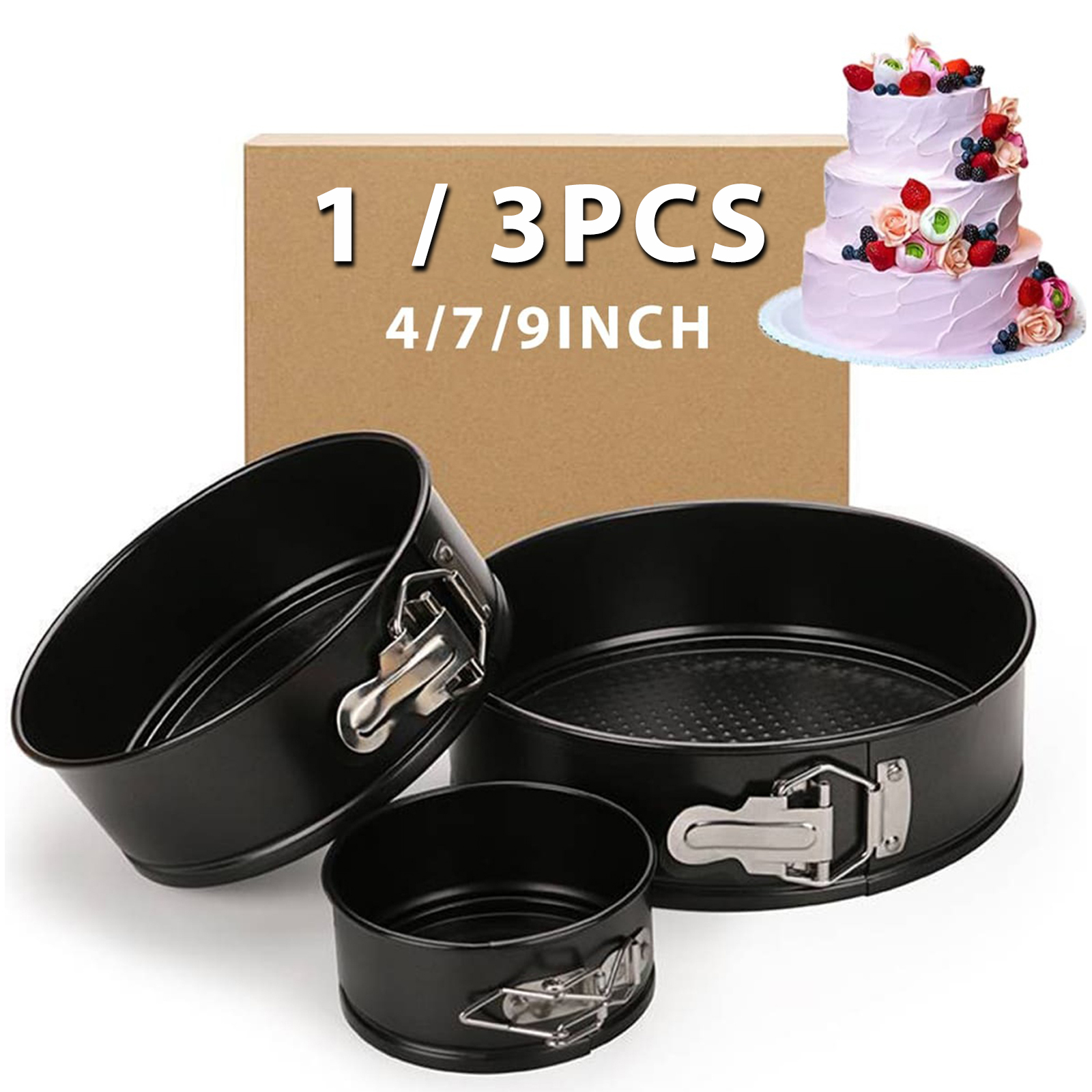 1PC, 3PCS Cake Pan Set, Round  - Kitchen And Baking Equipment 评论和价格