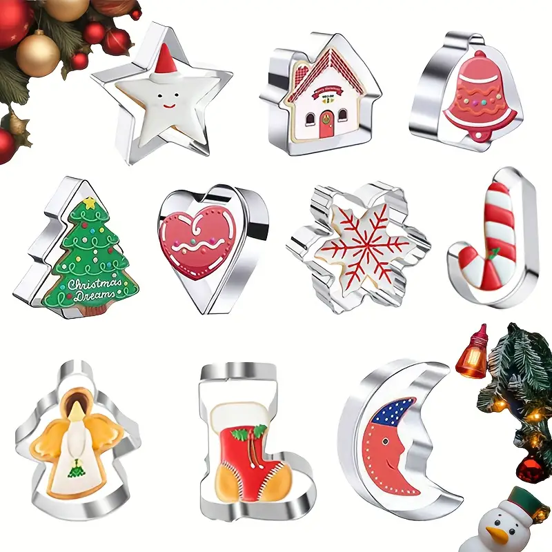 10PC Christmas Cookie Cutter S - Kitchen And Baking Equipment 评论和价格