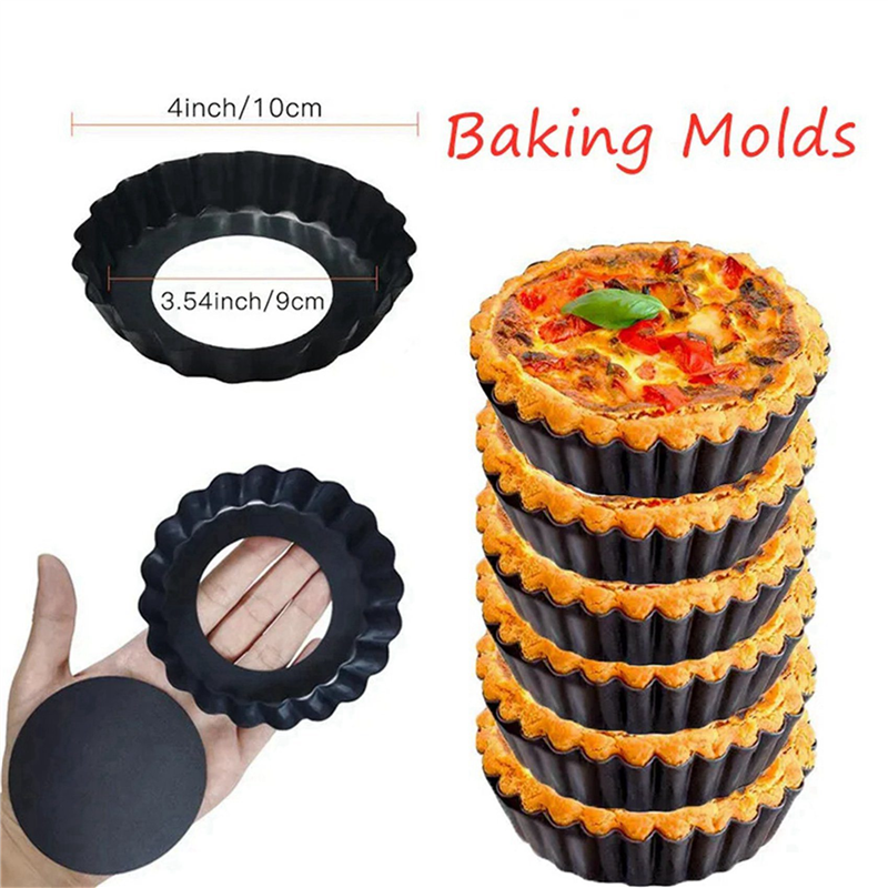 A008 18Pcs 4In/10Cm Mini Pie M - Tart Pan Loose 评论和价格