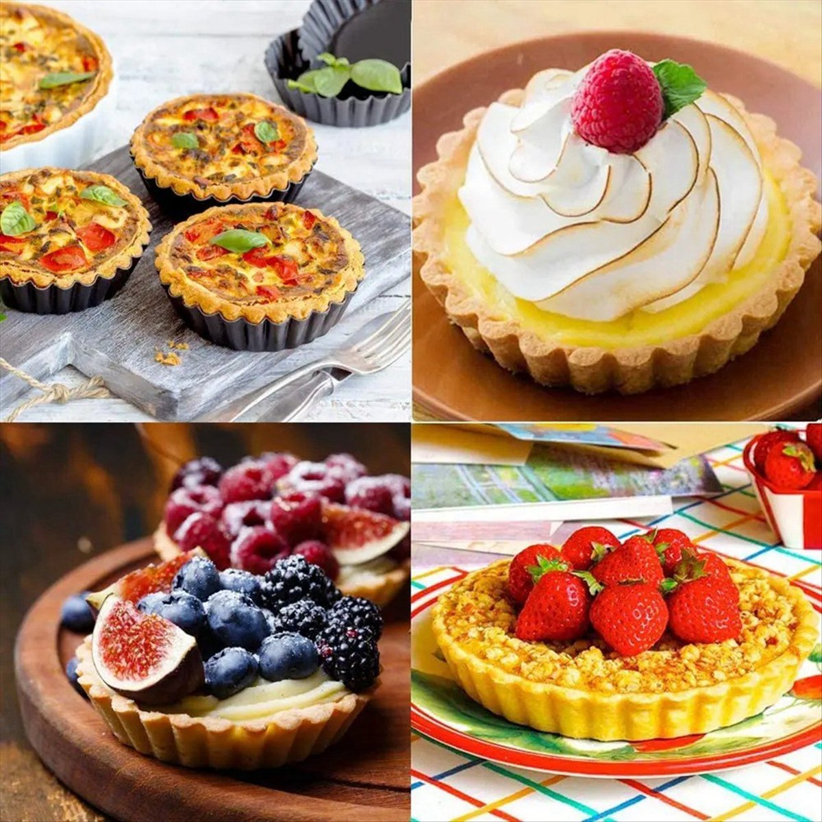 ABNH 4Pcs 4In/10cm Mini Pie Mu - Tart Pan Loose 评论和价格