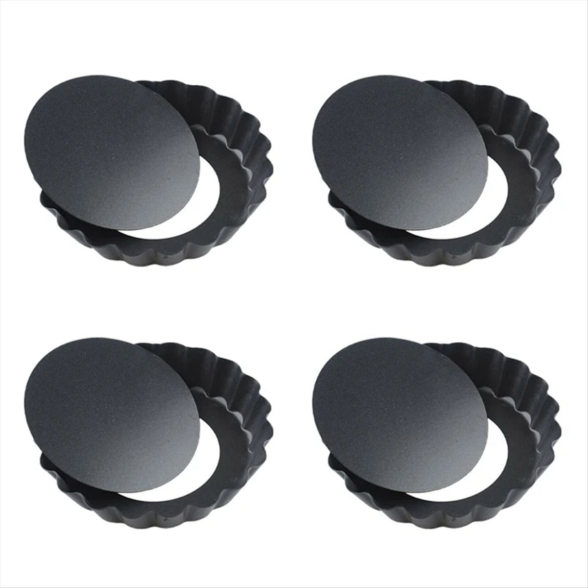 ABNH 4Pcs 4In/10cm Mini Pie Mu - Tart Pan Loose 评论和价格