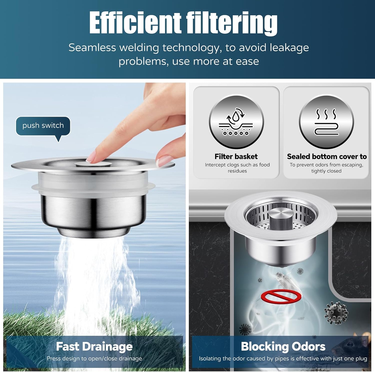 Kitchen Sink Drain Strainer, 4 - Kitchen Up 评论和价格