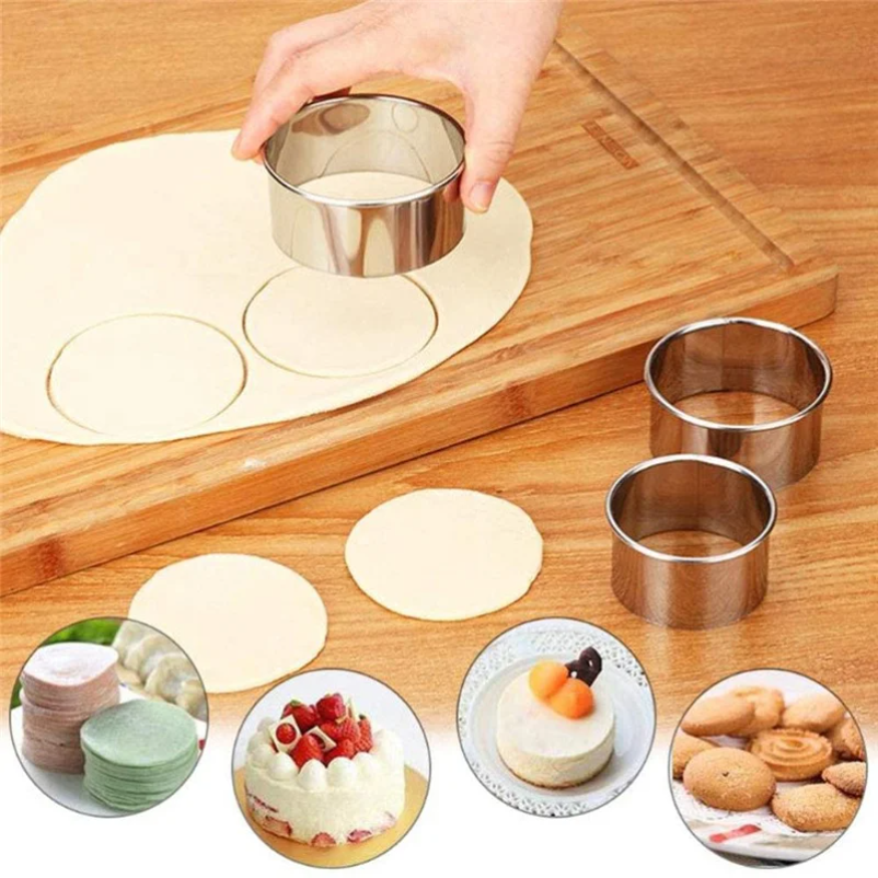 5PCS Round Stainless Steel Bis - Kitchen Appliances For Baking 评论和价格