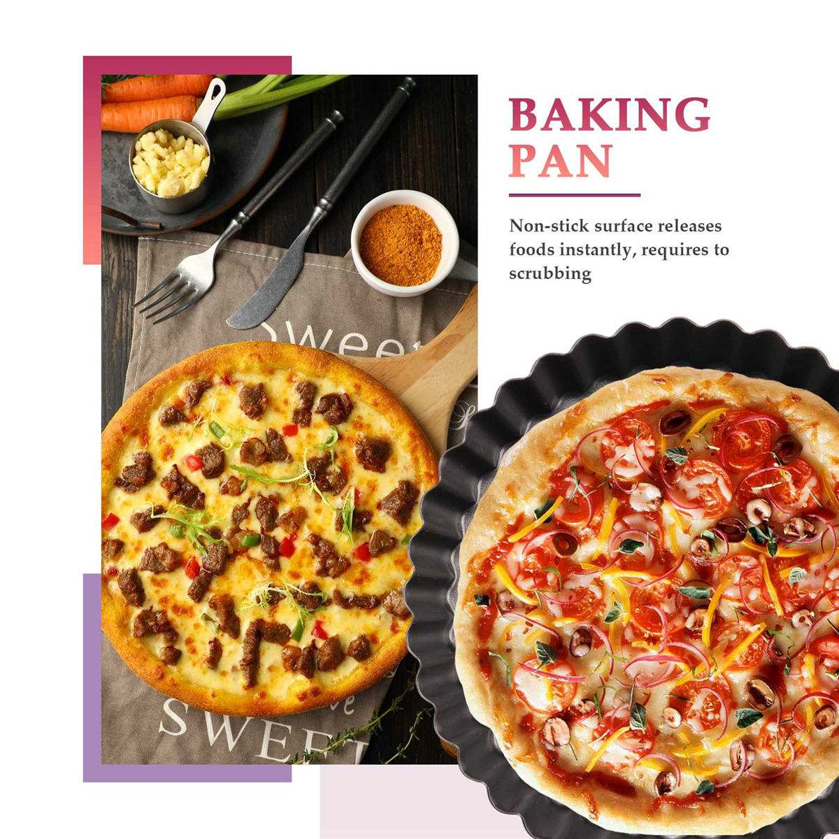 Pie Tin,Non-Stick Pie Dish,Rou - Tart Pan Loose 评论和价格