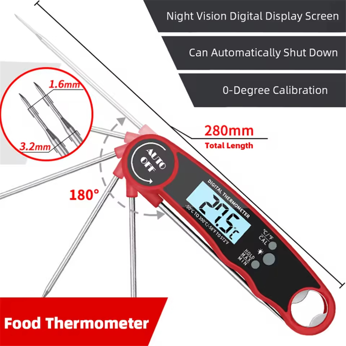 A002 Food Thermometer Kitchen  - Kitchen And Baking 评论和价格