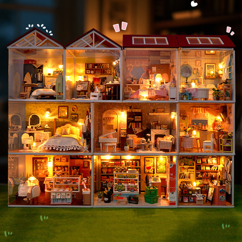 DIY Wooden Dollhouse Mini Bedr - Kitchen Queen 评论和价格