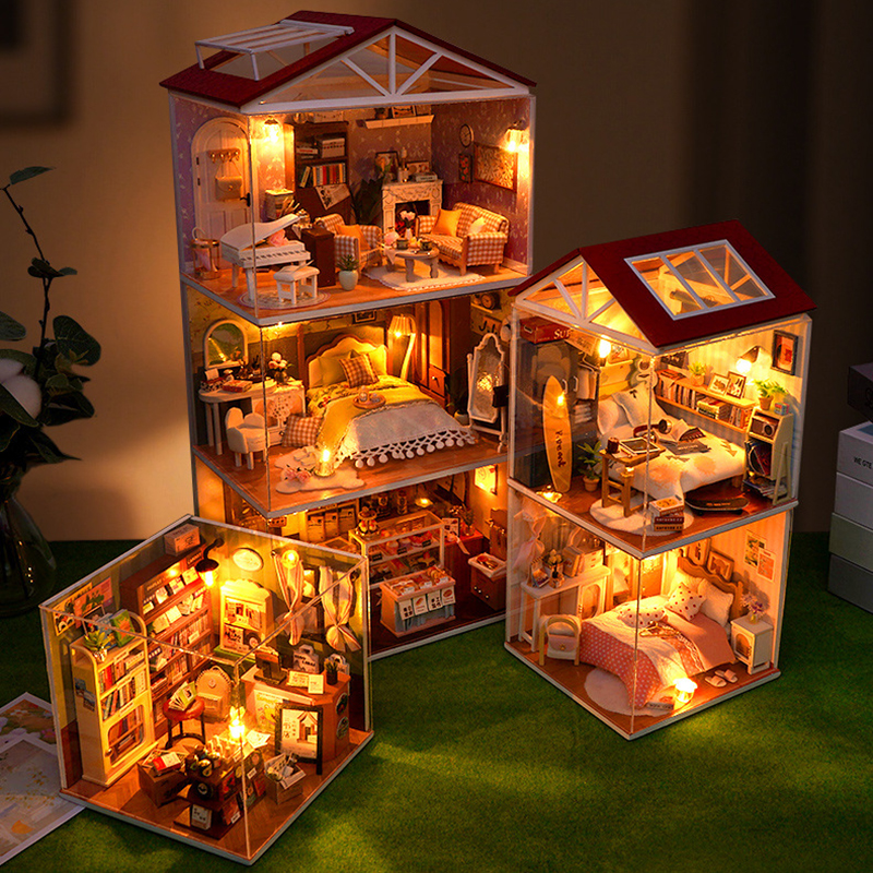 DIY Wooden Dollhouse Mini Bedr - Kitchen Queen 评论和价格